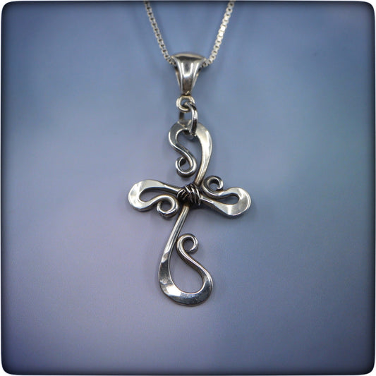 Loving Kindness Sterling Silver Handcrafted Cross Petite