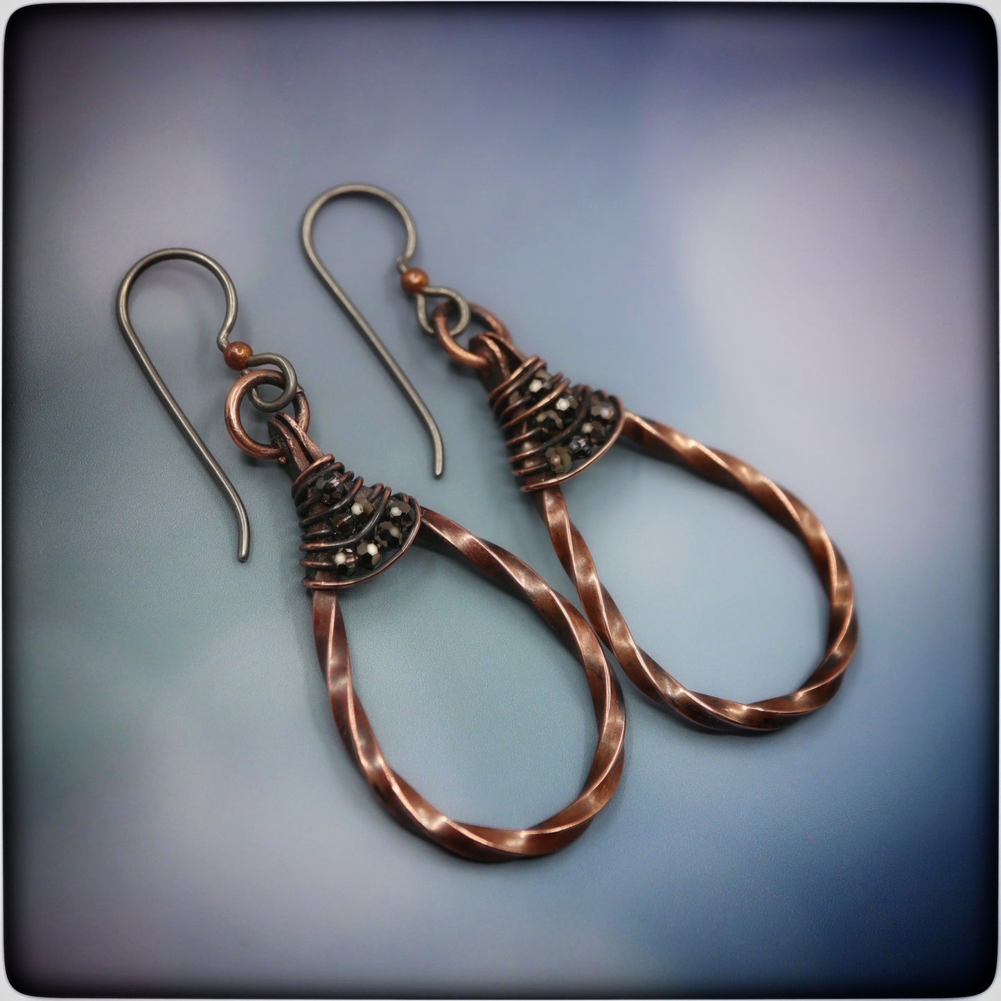 Twisted Copper Hoop Earrings