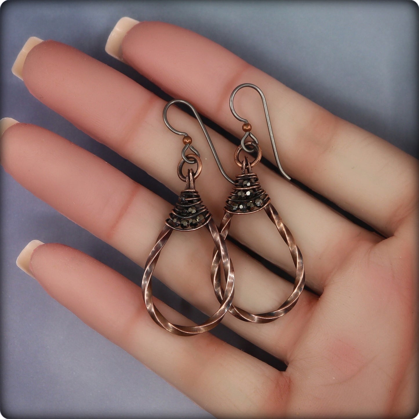 Twisted Copper Hoop Earrings