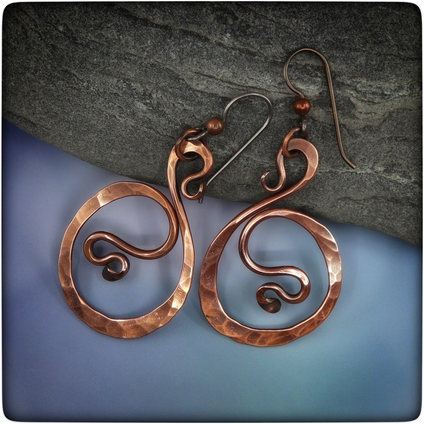 Flowing Copper Hoop Earrings