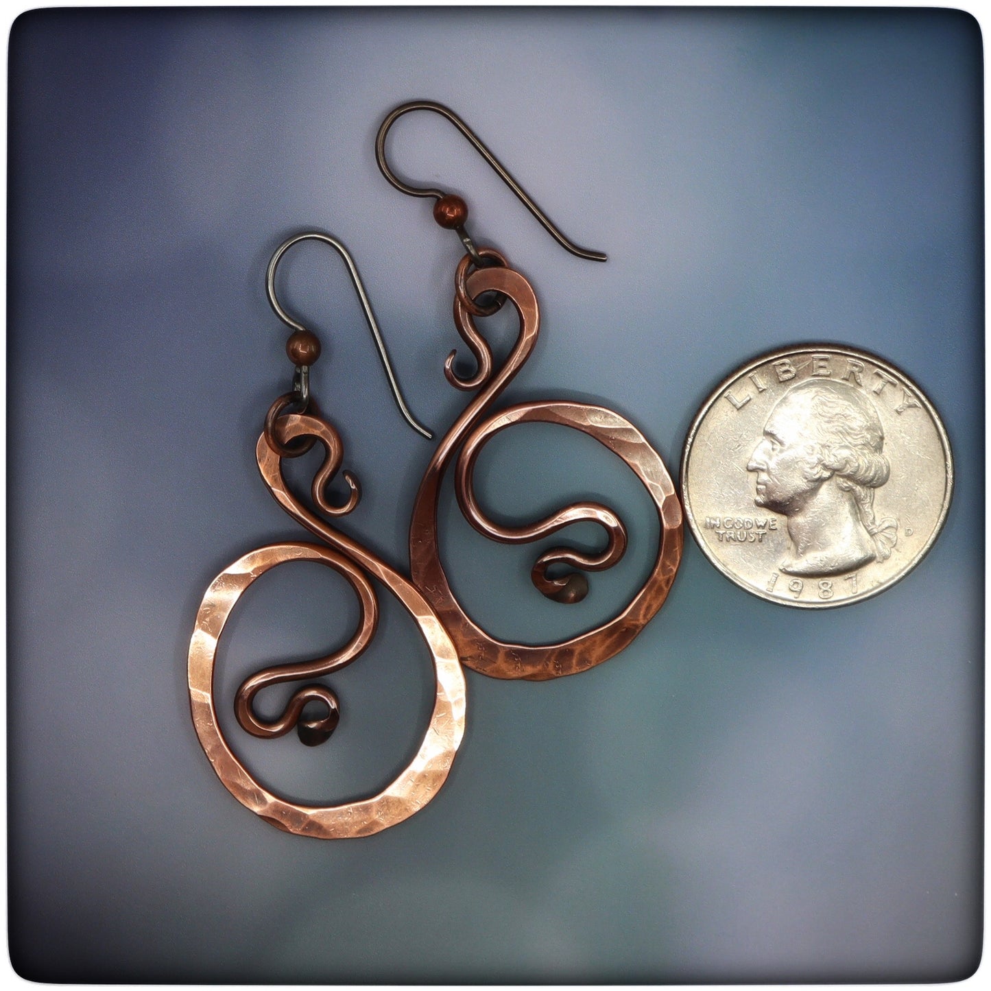 Flowing Copper Hoop Earrings