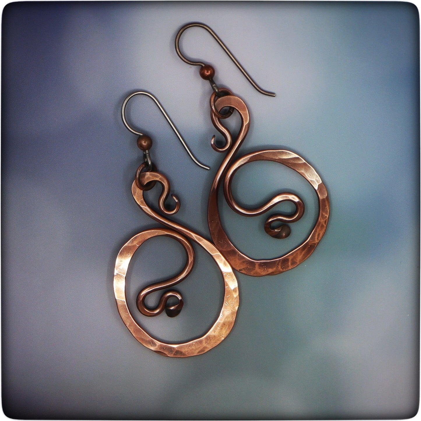 Flowing Copper Hoop Earrings