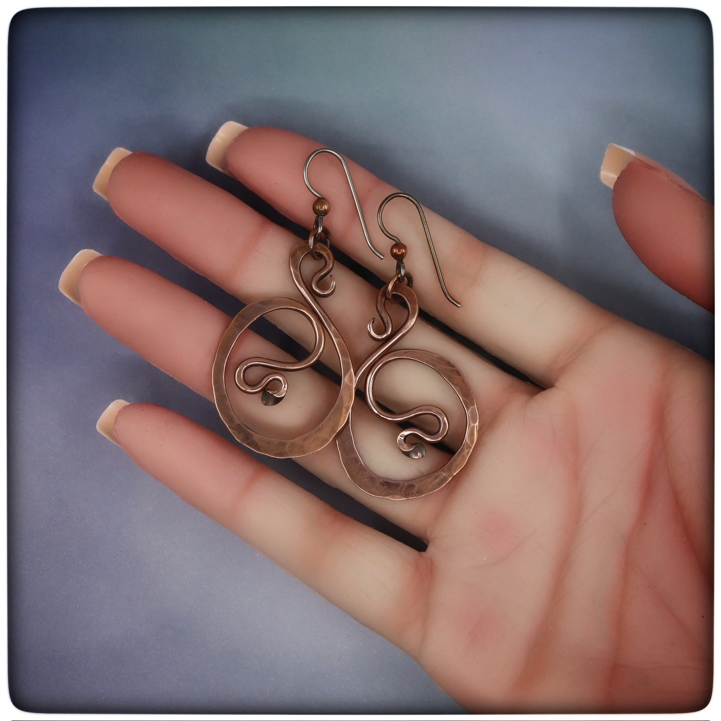 Flowing Copper Hoop Earrings