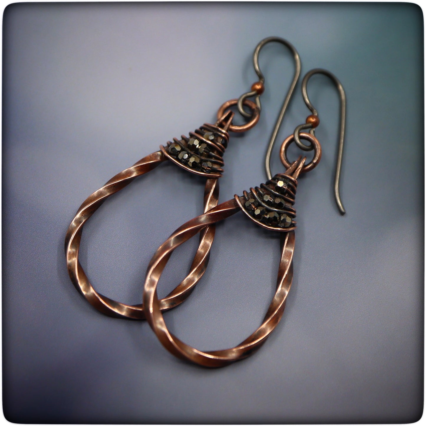 Twisted Copper Hoop Earrings