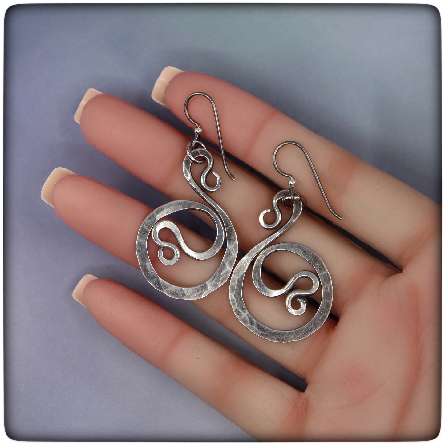 Flowing Sterling Silver Hoop Earrings