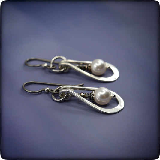 Sterling Silver Teardrop Pearl Earrings