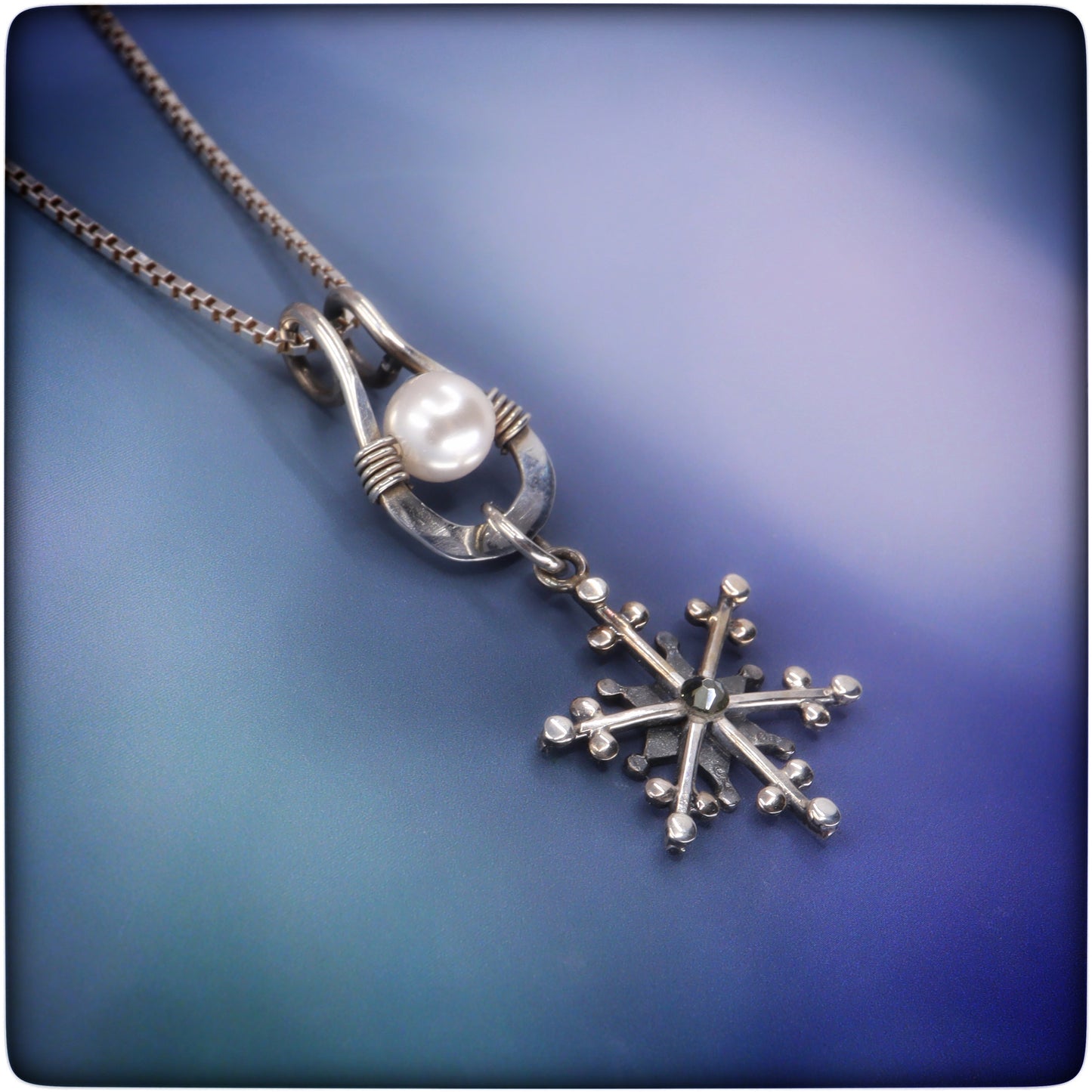 Snowflake and Pearl Necklace