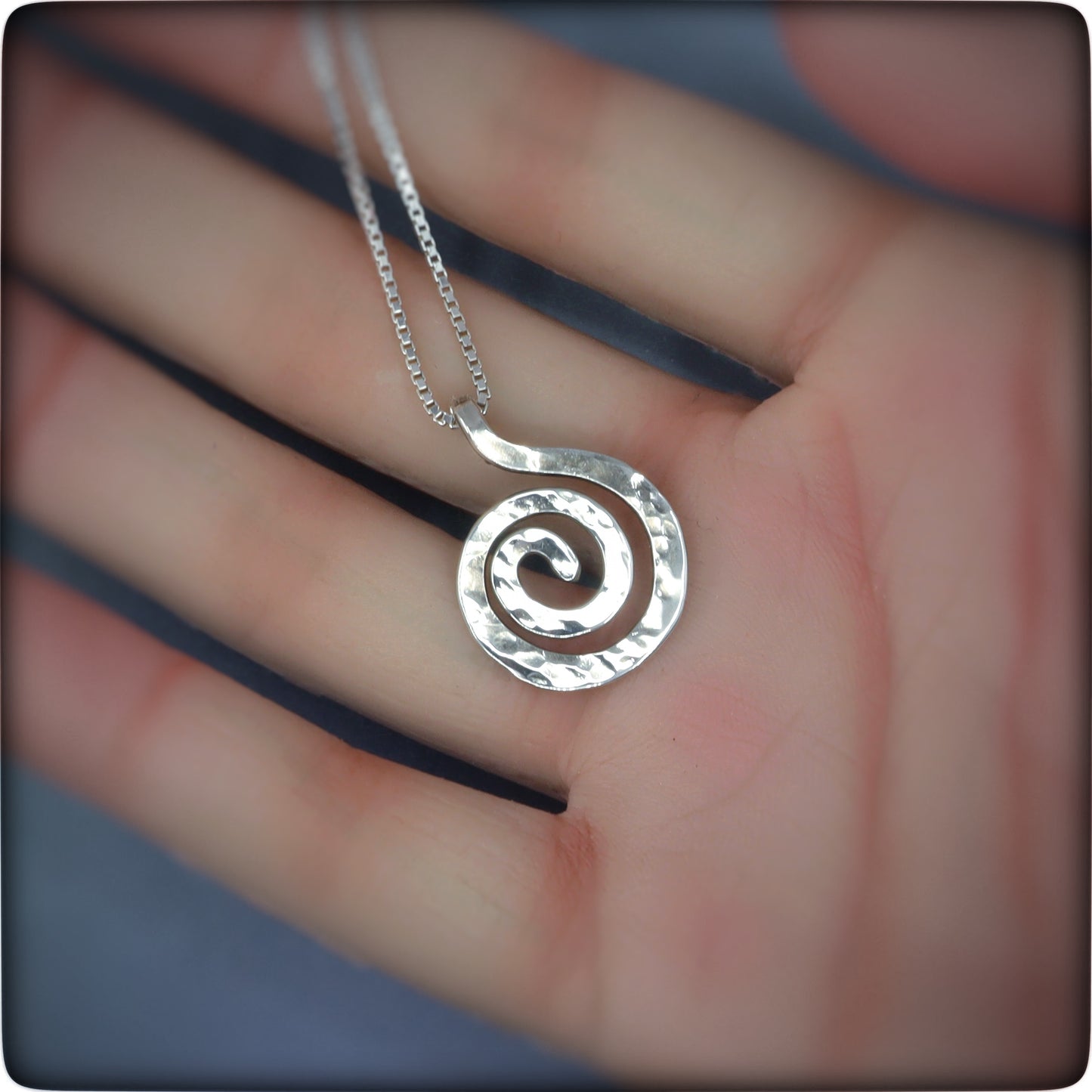 Swirling Silver Eternity Spiral Necklace