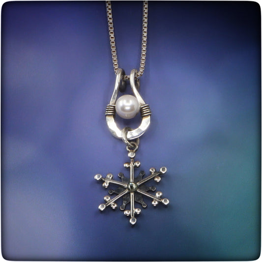 Snowflake and Pearl Necklace